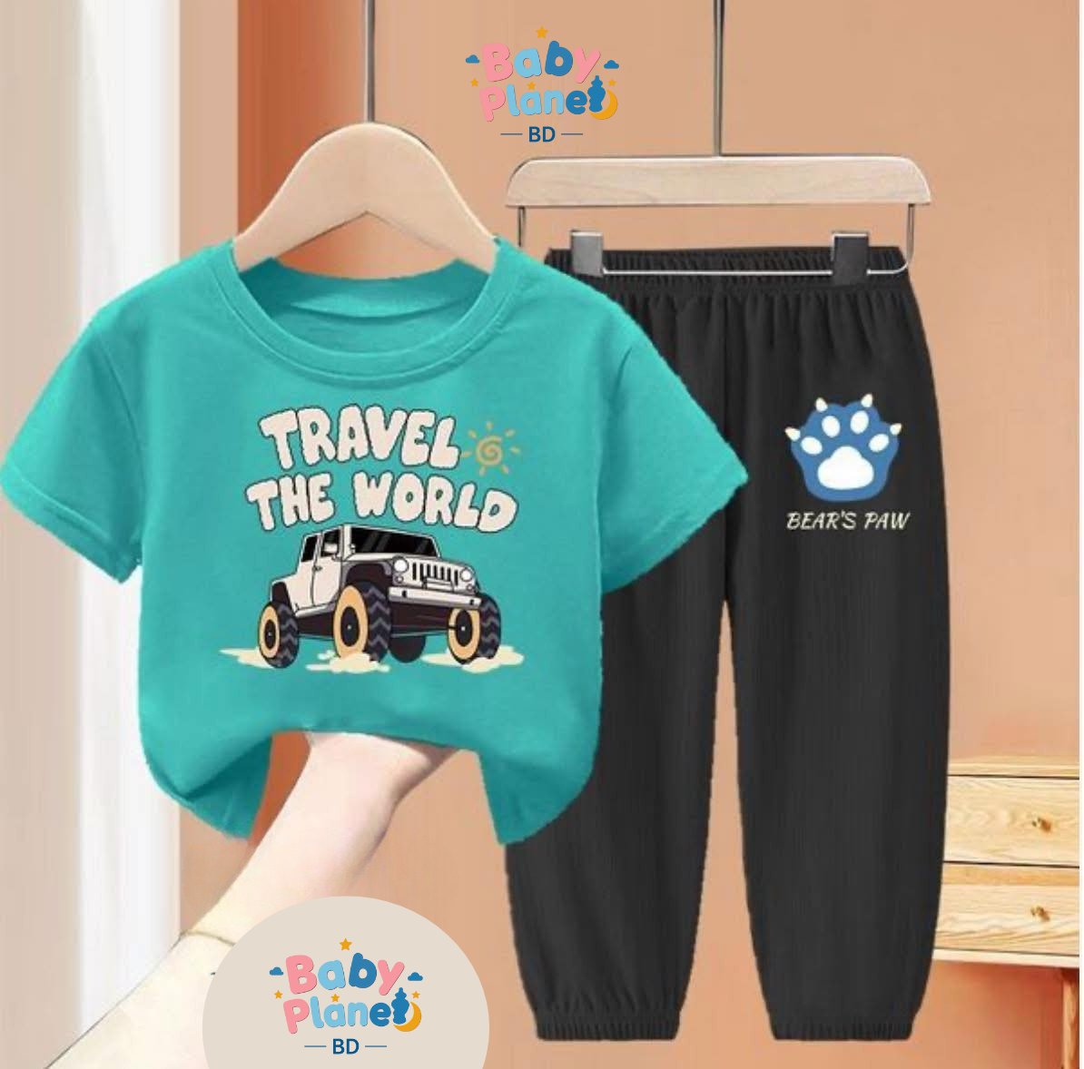 Kids’ Summer Short-Sleeve knitted Two-Piece Set